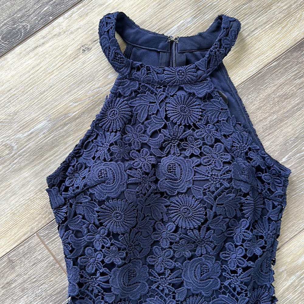 Lulu’s Love Poem Navy Mini Dress - Picture 3 of 8
